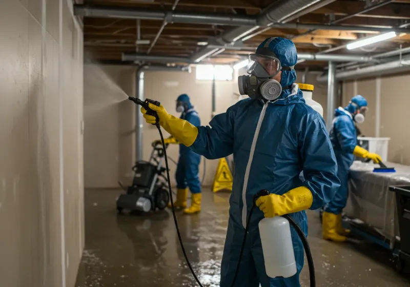 Basement Sanitization and Antimicrobial Treatment process in Shackle Island, TN