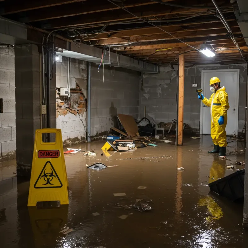 Flooded Basement Electrical Hazard in Shackle Island, TN Property