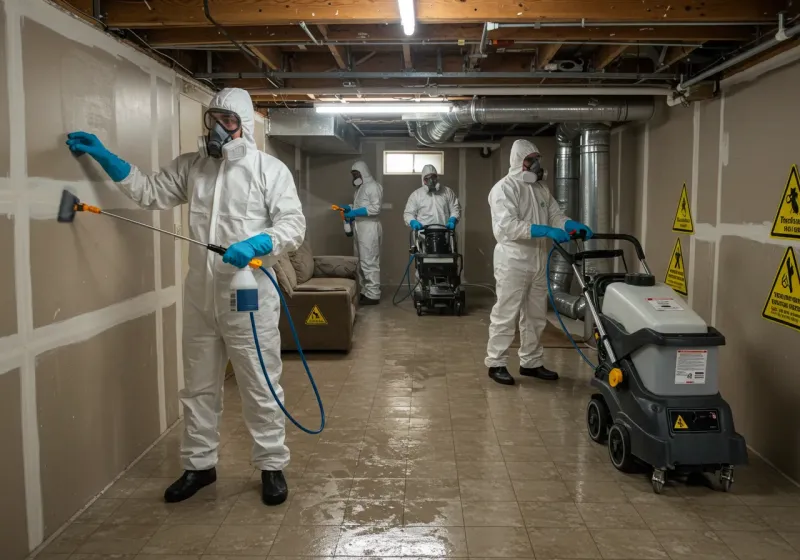 Basement Moisture Removal and Structural Drying process in Shackle Island, TN